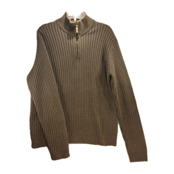 Calvin Klein Jeans Sweater – Men’s Large – Ribbed Cotton Quarter Zip – Mock Neck - Picture 2 of 9